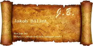 Jakob Bálint névjegykártya
